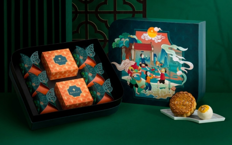 Hộp trung thu 3D dạng hộp nắp âm dương Hộp trung thu 3D dạng hộp nắp âm dương