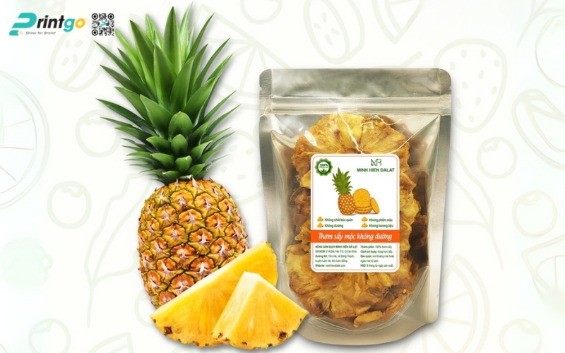 Các mẫu in tem dứa sấy khô - sấy dẻo Các mẫu in tem dứa sấy khô - sấy dẻo