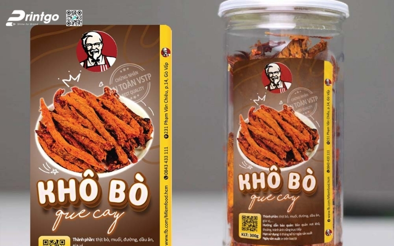 Kích thước & hình dáng tem nhãn bò khô phổ biến Kích thước & hình dáng tem nhãn bò khô phổ biến