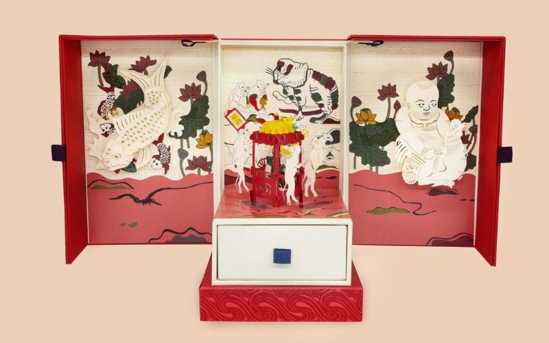 Hộp trung thu 3D dạng cánh bướm Hộp trung thu 3D dạng cánh bướm