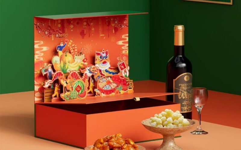 Hộp trung thu 3D dạng hộp nắp nam châm Hộp trung thu 3D dạng hộp nắp nam châm