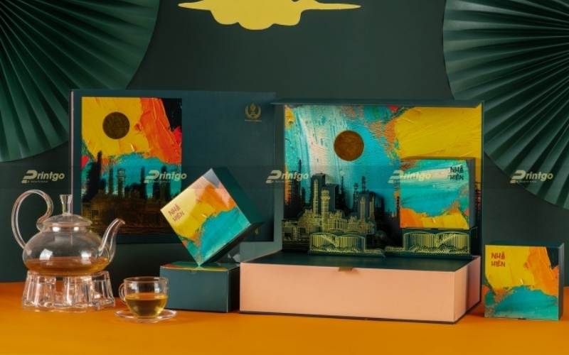 Hộp trung thu 3D dạng hộp nắp nam châm Hộp trung thu 3D dạng hộp nắp nam châm