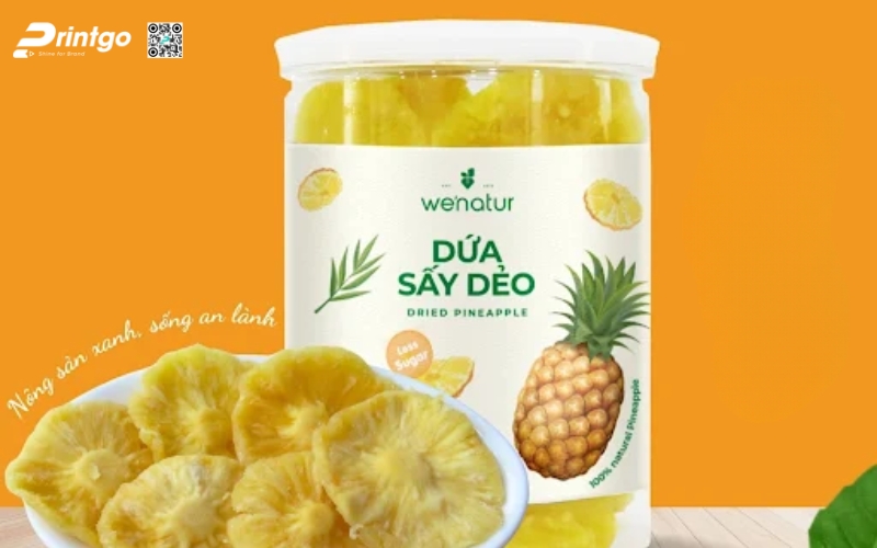 Các mẫu in tem dứa sấy khô - sấy dẻo Các mẫu in tem dứa sấy khô - sấy dẻo