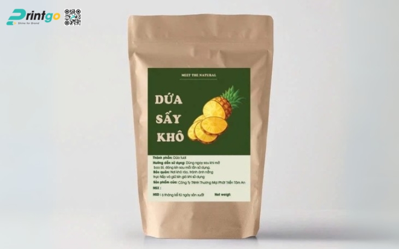 Các mẫu in tem dứa sấy khô - sấy dẻo Các mẫu in tem dứa sấy khô - sấy dẻo