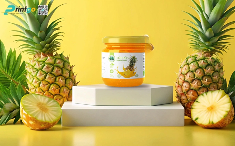 Các mẫu in tem dứa sấy khô - sấy dẻo Các mẫu in tem dứa sấy khô - sấy dẻo