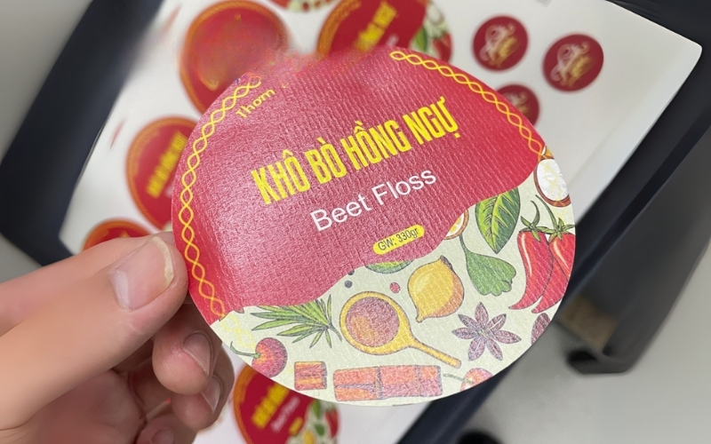 Mẫu tem nhãn bò khô thiết kế tối giản Mẫu tem nhãn bò khô thiết kế tối giản