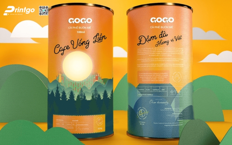 Các mẫu in bao bì cafe đẹp dạng hộp trụ tròn Các mẫu in bao bì cafe đẹp dạng hộp trụ tròn