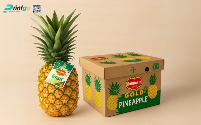 Mẫu in tem dứa xuất khẩu dán quả Mẫu in tem dứa xuất khẩu dán quả