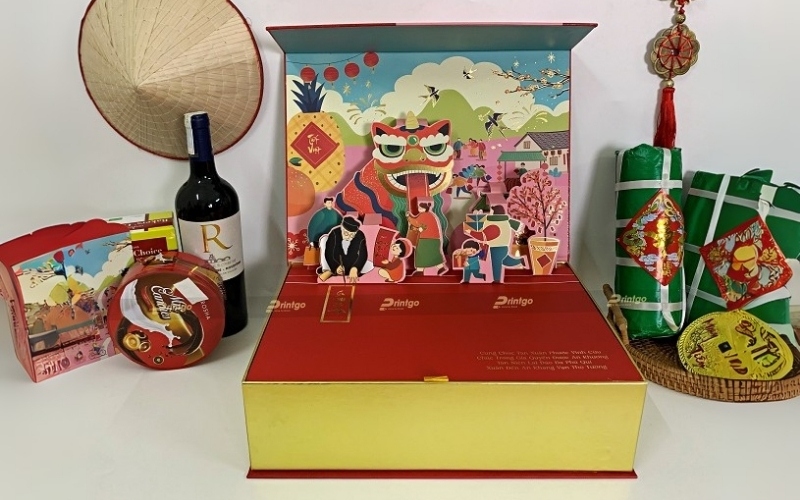 Hộp trung thu 3D dạng hộp nắp nam châm Hộp trung thu 3D dạng hộp nắp nam châm