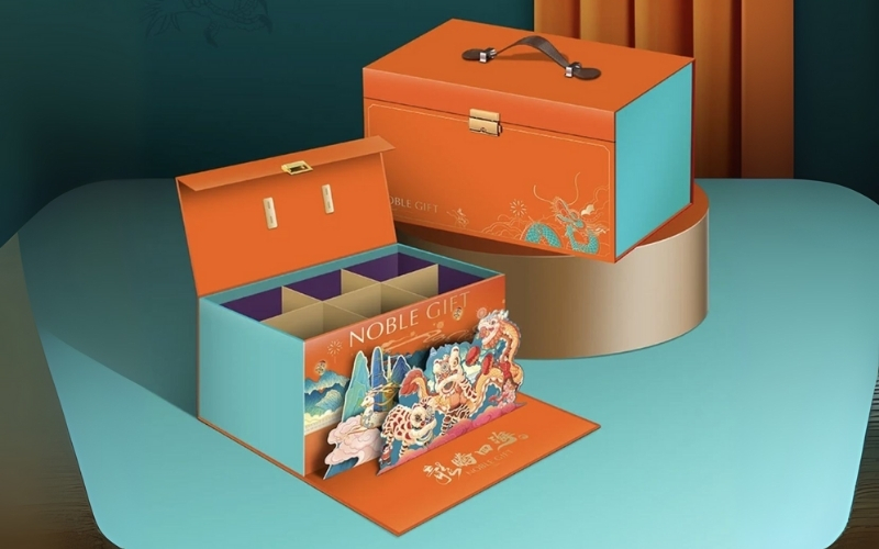 Hộp trung thu 3D dạng hộp nắp nam châm Hộp trung thu 3D dạng hộp nắp nam châm