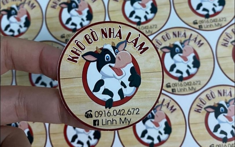 Mẫu tem nhãn bò khô thiết kế tối giản Mẫu tem nhãn bò khô thiết kế tối giản