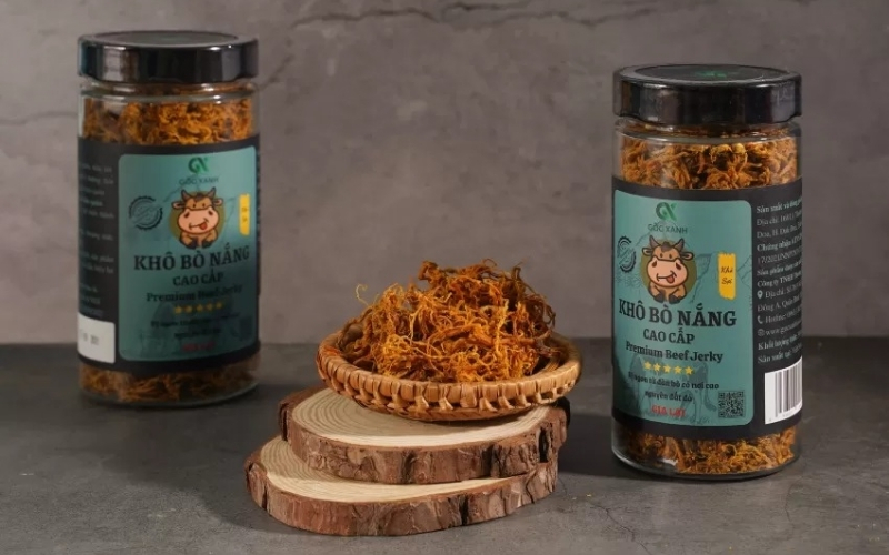 Mẫu tem nhãn bò khô thiết kế tối giản Mẫu tem nhãn bò khô thiết kế tối giản