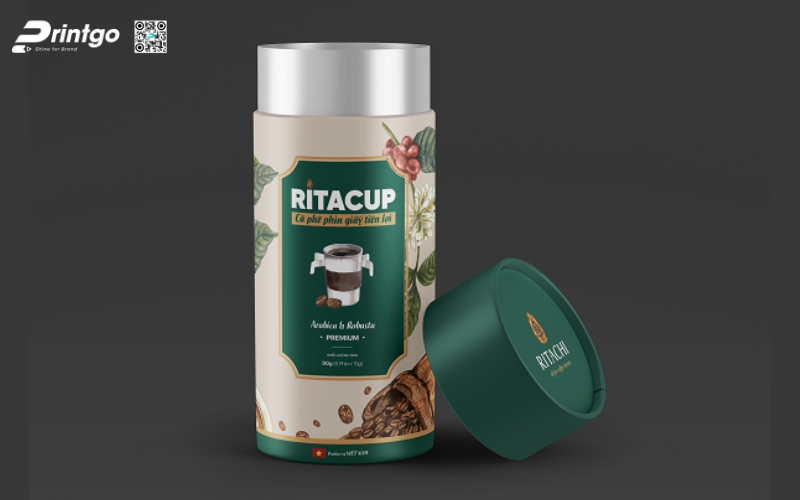 Các mẫu in bao bì cafe đẹp dạng hộp trụ tròn Các mẫu in bao bì cafe đẹp dạng hộp trụ tròn