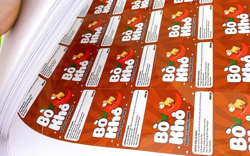 Mẫu tem nhãn bò khô thiết kế tối giản Mẫu tem nhãn bò khô thiết kế tối giản