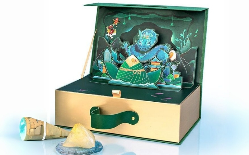 Hộp trung thu 3D dạng hộp nắp nam châm Hộp trung thu 3D dạng hộp nắp nam châm