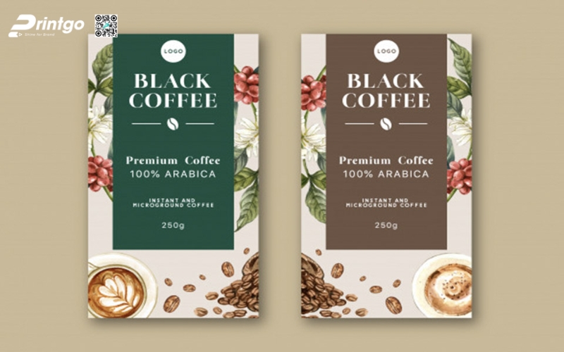 Mẫu in bao bì cafe đẹp dạng hạt Mẫu in bao bì cafe đẹp dạng hạt