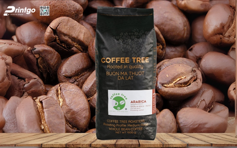 Mẫu in bao bì cafe đẹp dạng hạt Mẫu in bao bì cafe đẹp dạng hạt