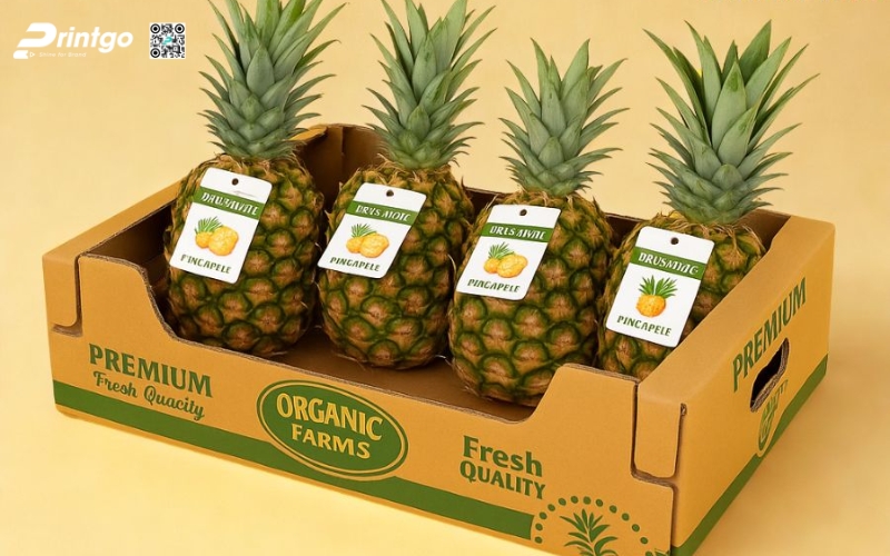 Mẫu in tem dứa xuất khẩu dán quả Mẫu in tem dứa xuất khẩu dán quả