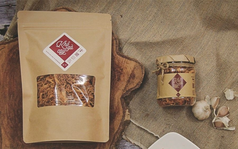 Mẫu tem nhãn bò khô thiết kế tối giản Mẫu tem nhãn bò khô thiết kế tối giản