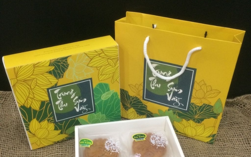 Túi đựng bánh trung thu bằng giấy ivory Túi đựng bánh trung thu bằng giấy ivory