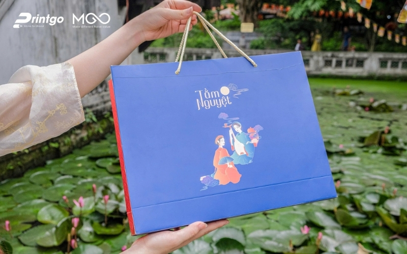 Túi đựng bánh trung thu bằng giấy ivory Túi đựng bánh trung thu bằng giấy ivory