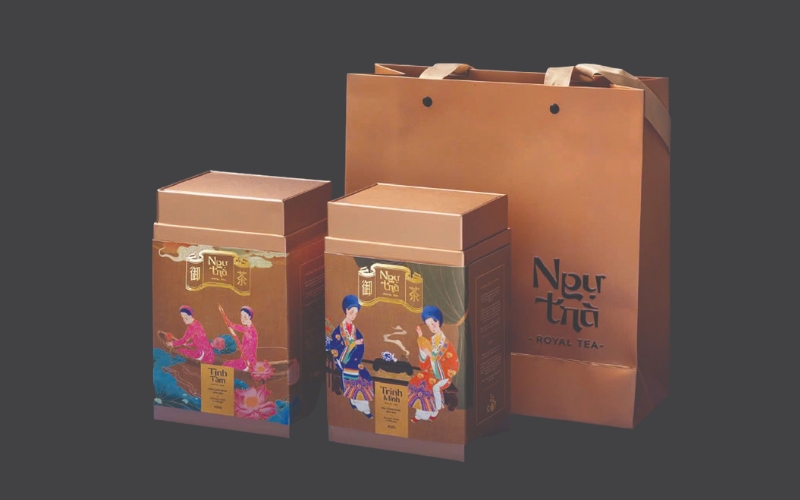Mẫu in túi đựng hộp trà cao cấp Ivory, Couche, Duplex Mẫu in túi đựng hộp trà cao cấp Ivory, Couche, Duplex