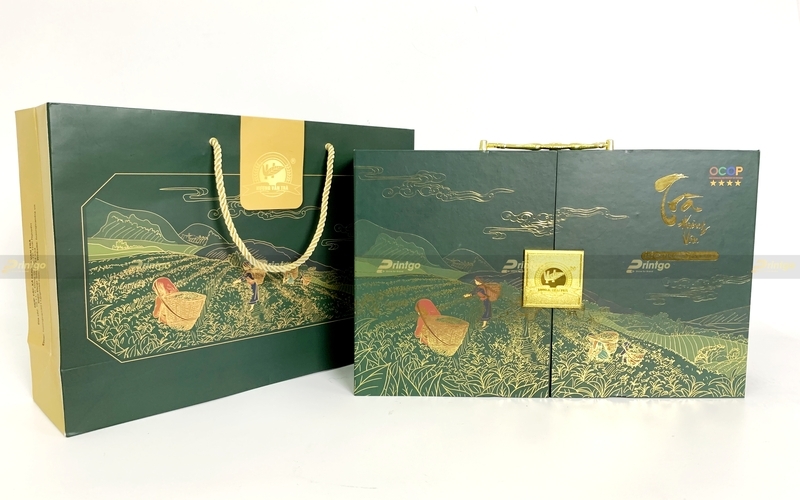 Mẫu in túi đựng hộp trà cao cấp Ivory, Couche, Duplex Mẫu in túi đựng hộp trà cao cấp Ivory, Couche, Duplex