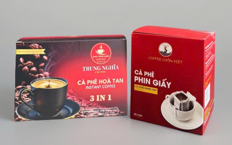 Thiết kế bao bì cà phê dạng hộp giấy Thiết kế bao bì cà phê dạng hộp giấy