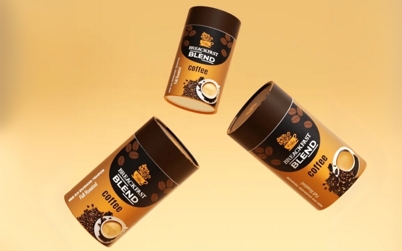 Thiết kế bao bì cà phê hình trụ tròn Thiết kế bao bì cà phê hình trụ tròn