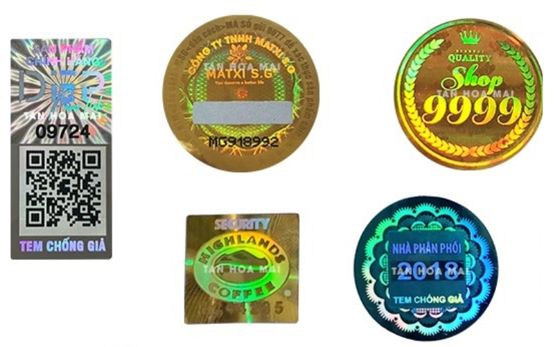 Mẫu tem chống hàng giả Hologram thông thường Mẫu tem chống hàng giả Hologram thông thường