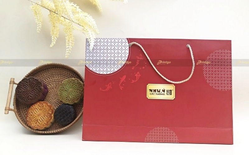 Túi đựng bánh trung thu bằng giấy ivory Túi đựng bánh trung thu bằng giấy ivory