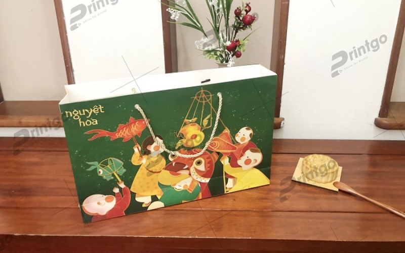 Túi đựng bánh trung thu bằng giấy ivory Túi đựng bánh trung thu bằng giấy ivory