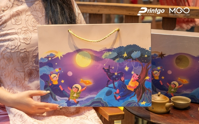 Túi đựng bánh trung thu bằng giấy ivory Túi đựng bánh trung thu bằng giấy ivory