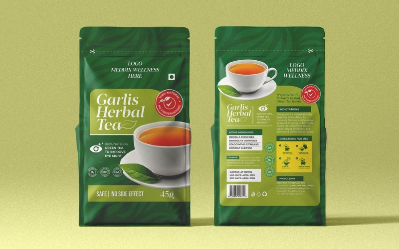 Mẫu in túi đựng trà Zipper Mẫu in túi đựng trà Zipper