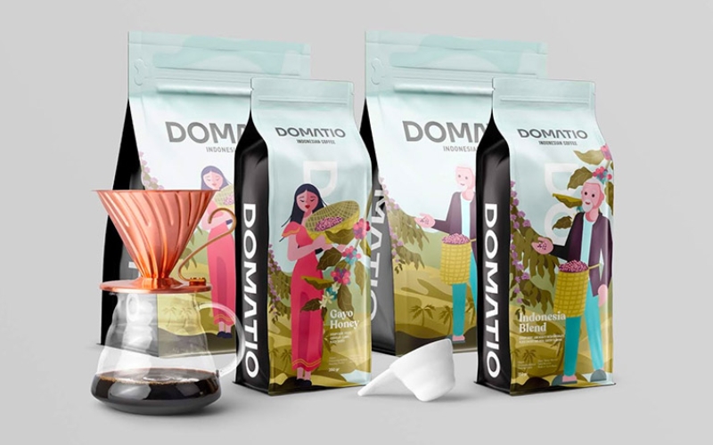 Thiết kế bao bì cà phê khoá zip Thiết kế bao bì cà phê khoá zip