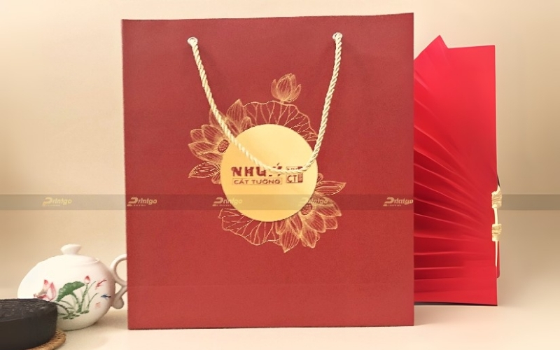 Túi đựng bánh trung thu bằng giấy ivory Túi đựng bánh trung thu bằng giấy ivory