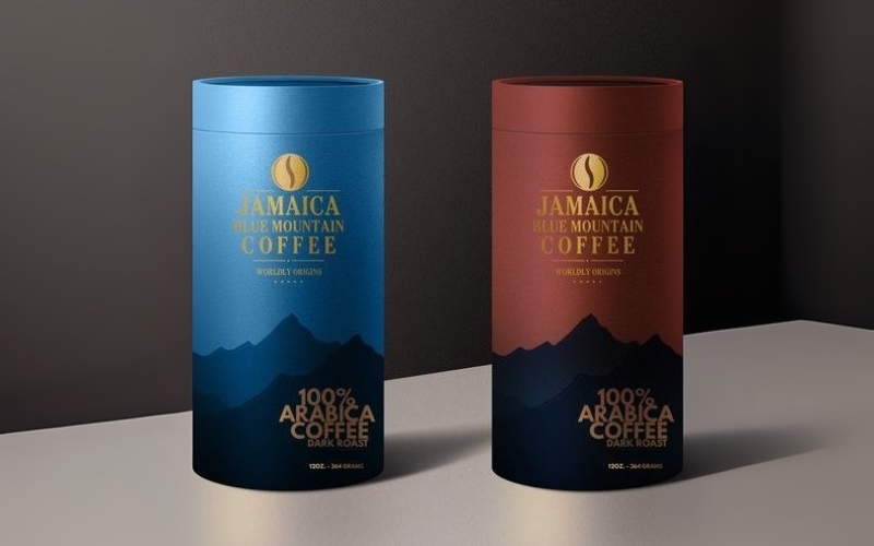 Thiết kế bao bì cà phê hình trụ tròn Thiết kế bao bì cà phê hình trụ tròn