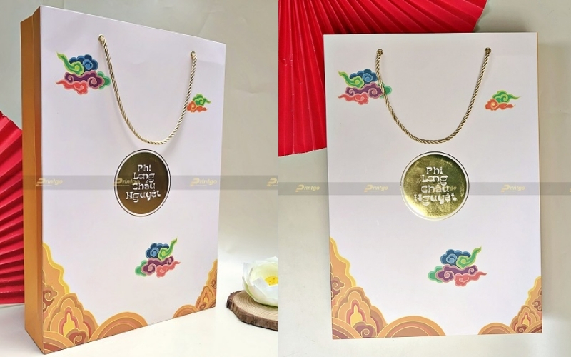 Túi đựng bánh trung thu in ép kim, UV điểm Túi đựng bánh trung thu in ép kim, UV điểm