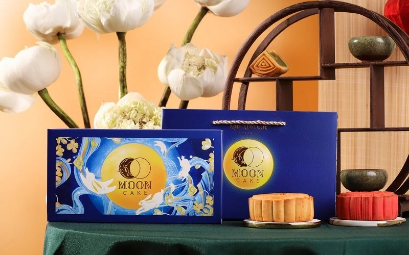 Túi đựng bánh trung thu in ép kim, UV điểm Túi đựng bánh trung thu in ép kim, UV điểm