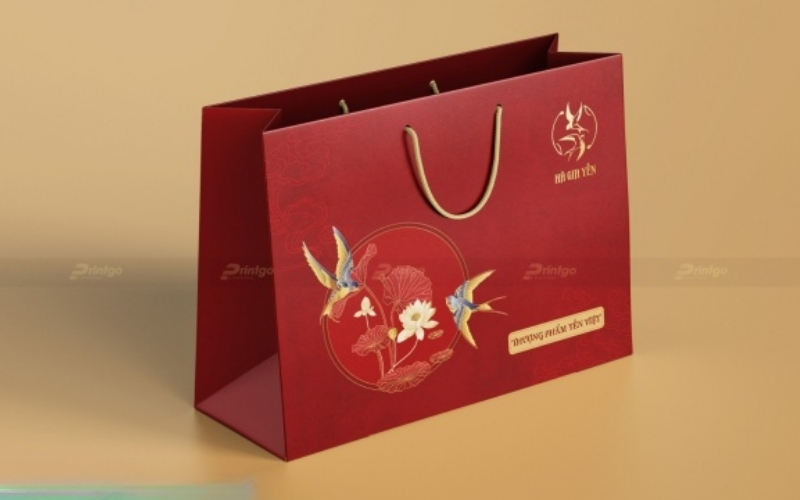 Túi đựng bánh trung thu bằng giấy ivory Túi đựng bánh trung thu bằng giấy ivory