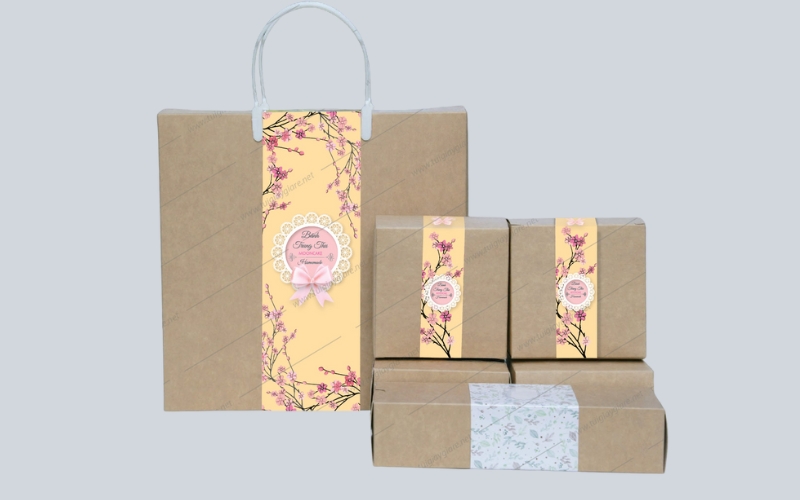 Túi giấy đựng bánh trung thu Kraft Túi giấy đựng bánh trung thu Kraft