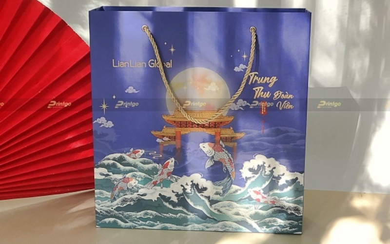 Túi đựng bánh trung thu bằng giấy ivory Túi đựng bánh trung thu bằng giấy ivory