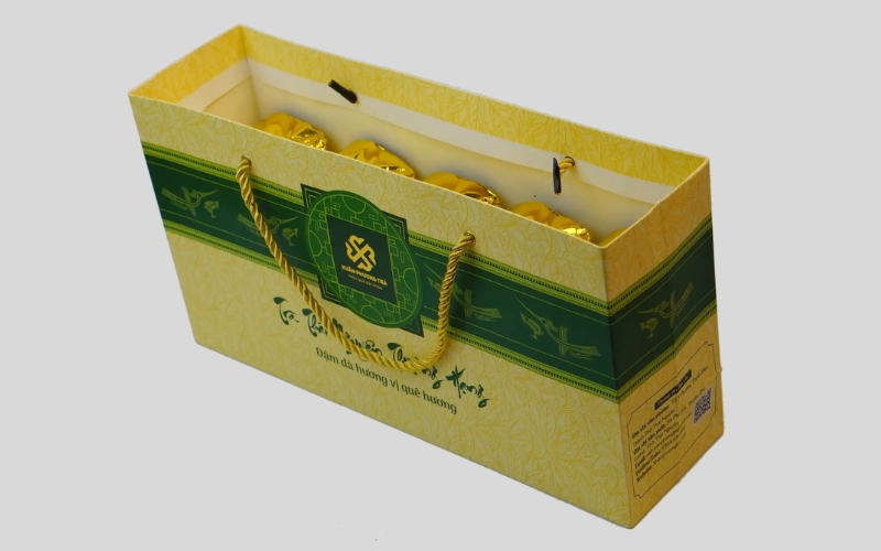 Mẫu in túi đựng hộp trà cao cấp Ivory, Couche, Duplex Mẫu in túi đựng hộp trà cao cấp Ivory, Couche, Duplex
