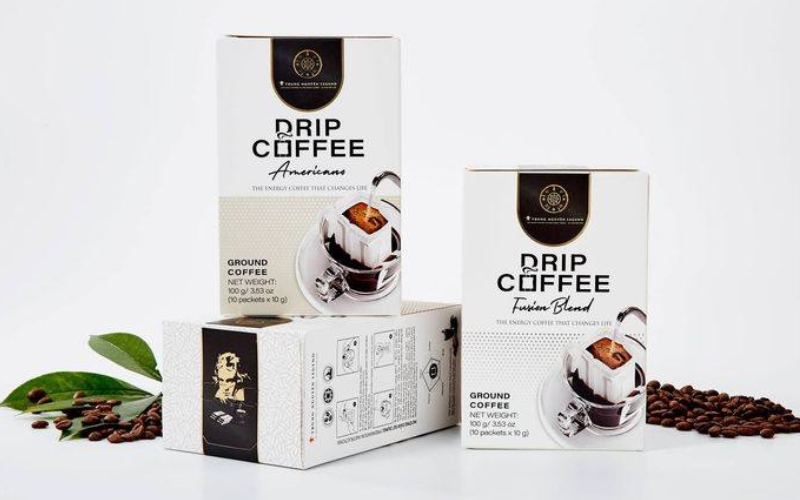 Thiết kế bao bì cà phê dạng hộp giấy Thiết kế bao bì cà phê dạng hộp giấy