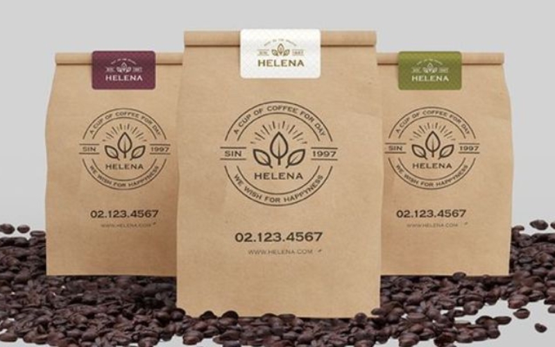 Thiết kế bao bì cà phê dạng giấy Kraft Thiết kế bao bì cà phê dạng giấy Kraft