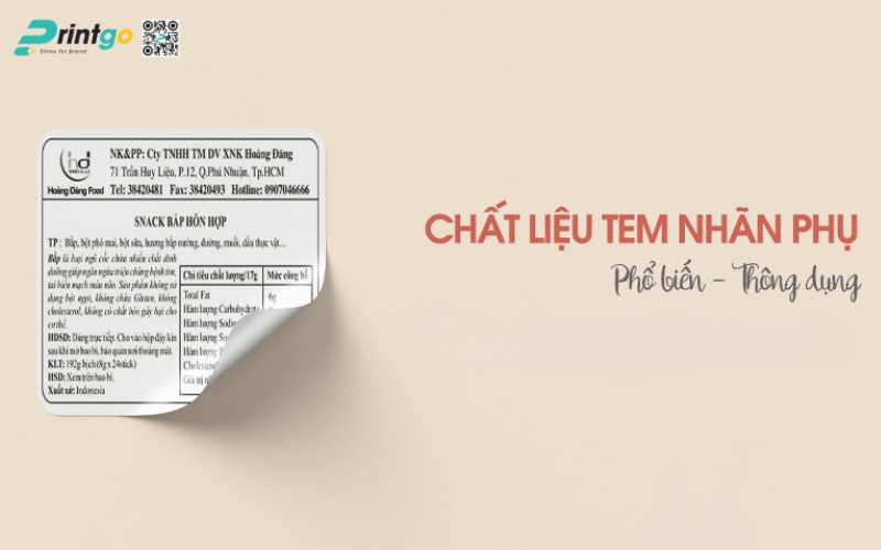 Chất liệu dùng để in tem nhãn phụ hàng hóa Chất liệu dùng để in tem nhãn phụ hàng hóa