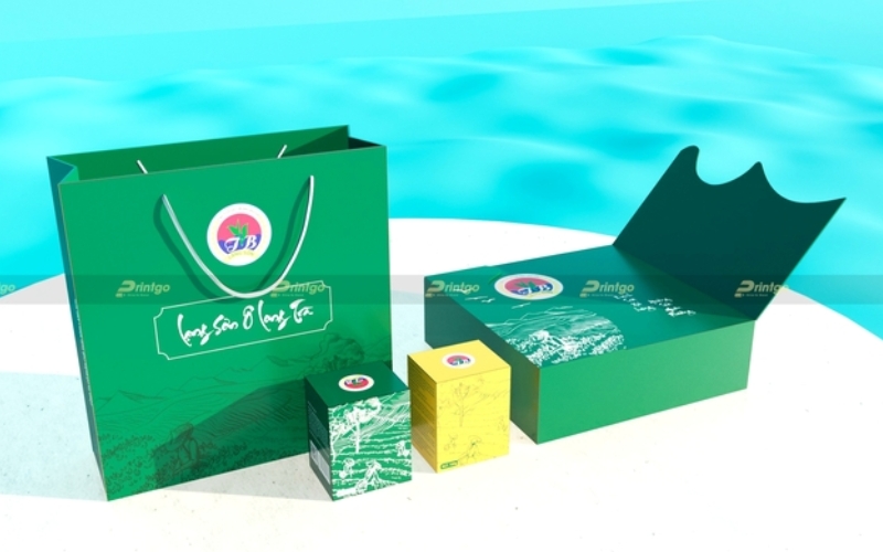 Mẫu in túi đựng hộp trà cao cấp Ivory, Couche, Duplex Mẫu in túi đựng hộp trà cao cấp Ivory, Couche, Duplex