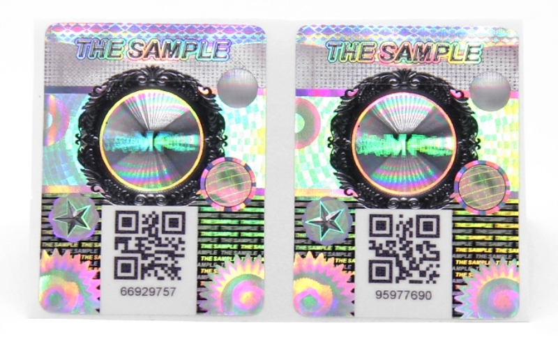 Mẫu tem chống hàng giả Hologram tích hợp QR code/serial Mẫu tem chống hàng giả Hologram tích hợp QR code/serial