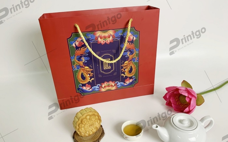 Túi đựng bánh trung thu bằng giấy ivory Túi đựng bánh trung thu bằng giấy ivory