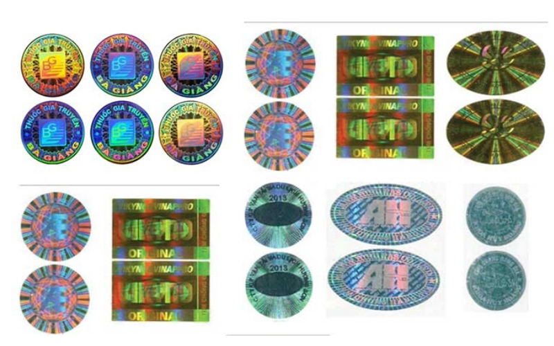 Mẫu tem chống hàng giả Hologram thông thường Mẫu tem chống hàng giả Hologram thông thường
